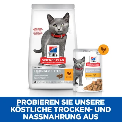 Hill's Science Plan Sterilised Kitten - Pui (48 x 85 g)