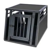 Kerbl Pet boîte de transport Vacation en aluminium, graphite - l 55 x P 77 x H 50 cm