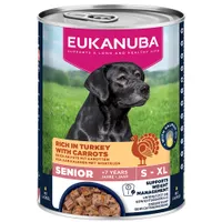 18 + 6 gratis! 24 x 400 g Eukanuba  - Senior Reich an Pute mit Karotten