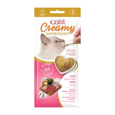 Catit Creamy Superfoods 4 x 10 g - thon, noix de coco et wakame