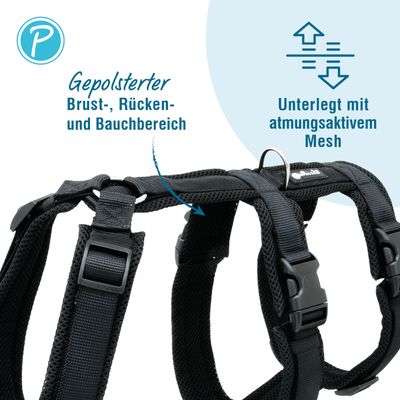 Petlando Mesh veiligheidsharnas, zwart