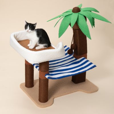 TIAKI klösträd palm med en randig hängmatta