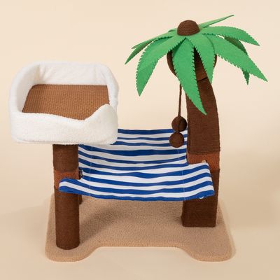 TIAKI klösträd palm med en randig hängmatta