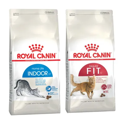Mieszany pakiet próbny Royal Canin, 2 x 2 kg - Indoor 27 + Fit 32