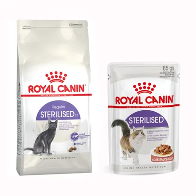 Mix-Paket Royal Canin 2/1,5 kg + 12 x 85 g Pouch in Soße - Sterilised 37 + Sterilised in Soße Mix-Paket Royal Canin 2/1,5 kg + 12 x 85 g Pouch in Soße - Sterilised 37 + Sterilised in Soße