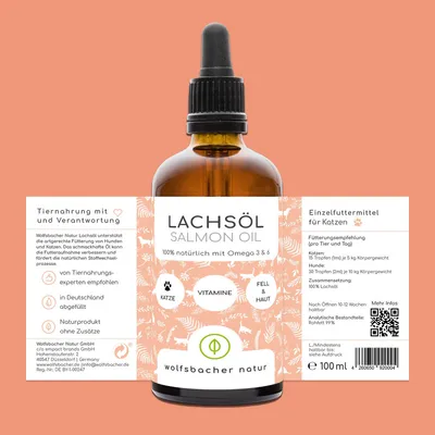 Wolfsbacher Natur Olio di salmone per gatti