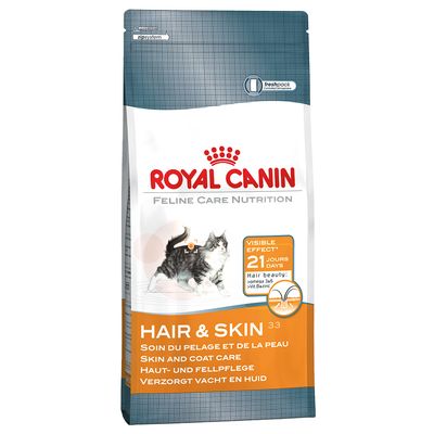 Смешанная пробная упаковка Royal Canin 2 x 2 кг - Hairball Care 34 + Hair & Skin Care 33