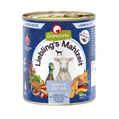 GranataPet Liebling´s Mahlzeit Vinterdröm - Sparpack: Lamm & anka (12 x 800 g)