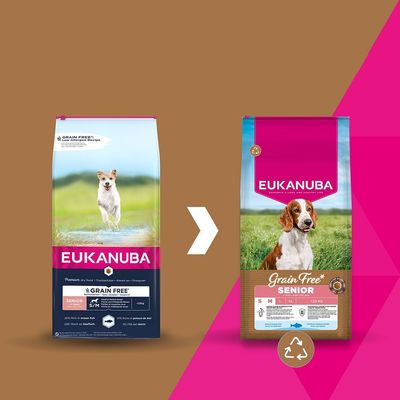 Eukanuba Grain Free Senior Small & Medium с морска риба
