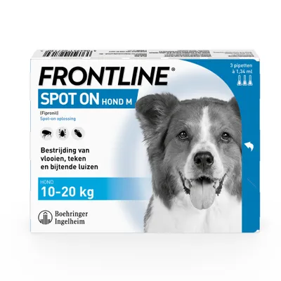 Frontline Spot-On Hond, 10 tot 20 kg - 3 Pipetten Frontline Spot-On Hond, 10 tot 20 kg - 3 Pipetten