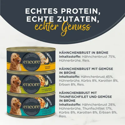 Encore Dose Mix in Brühe 8 x 156 g - Hühnchen-Auswahl (3 Sorten gemischt)