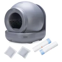 beeztees Automatische Katzentoilette Moeza - Startset: Katzentoilette + 12 Katzenstreubeutel + 10 Filter