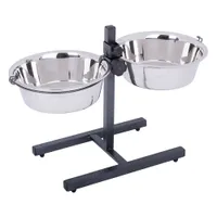 Porte-gamelles, écuelles incluses 2 x 1,8 L / 2,8 L / 4,2 L - capacité : 2 x 2,8 L, 25 cm de diamètre, jusqu'à 50 cm de hauteur