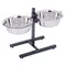 Hondenbar met 2 RVS Voerbakken 2 x 2,8 l, Ø 25 cm, H: tot 50 cm