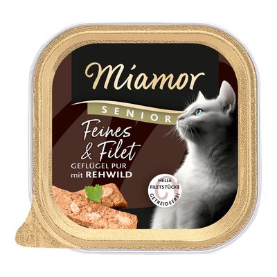 Lot économique Miamor Feines & Filet Senior 32 x 100 g volaille pure et chevreuil