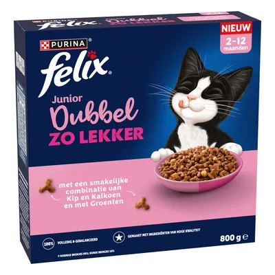 Felix Junior Dubbel Délicieux poulet et dinde - 800 g