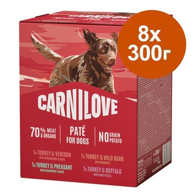 Икономична опаковка Carnilove Dog в паучове с пастет 8 x 300 г