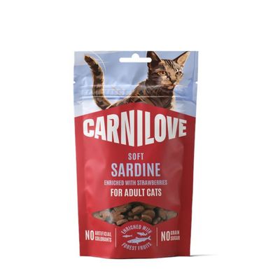 Carnilove Cat Soft Snack Sparpaket: 2 x 50 g sardiner med jordgubbar