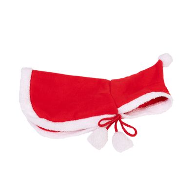 zooplus Exclusive Weihnachtsmann-Umhang, rot/weiß - Größe M: ca. 30 cm Rückenlänge