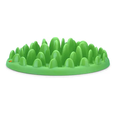 Zelená plastová miska s vystouplými oblouky různých velikostí, bez viditelné značky nebo textu.