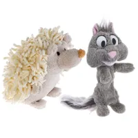 Hundespielzeug Kombi-Paket: Eichhörnchen Hety + Igel Zotti mit Quietscher - Eichhörnchen (1 Stück) +  Igel (1 Stück)