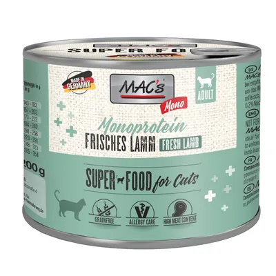 MAC's Cat Mono Sensitive Saver Pack 18 x 200g - cat wet food - Lamb