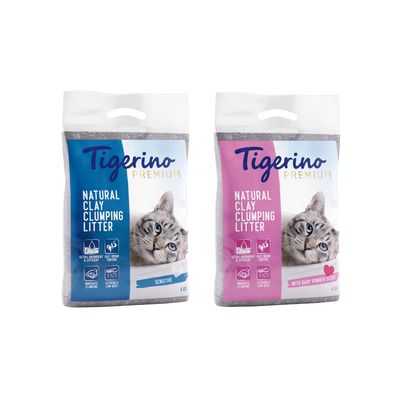 Tigerino Premium Natural Clay csomósodó alom, ultra nedvszívó, gyors szagkontroll, azonnal csomósodó, extra alacsony por, Sensitive, 6 kg.