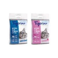 2 x 6 kg Tigerino Premium macskaalom próbacsomag - 2 x 6 kg (babapúder, sensitive)