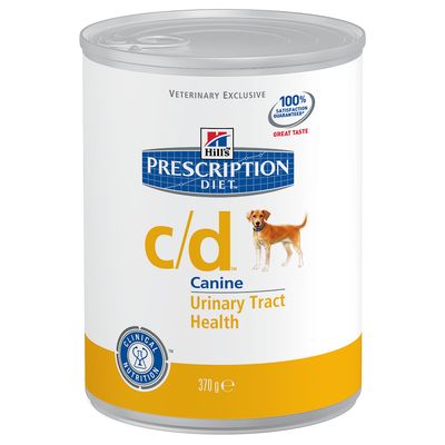 Hill's Prescription Diet Urinary Care c/d Multicare met kip, klinische voeding, 370g blik voor honden.