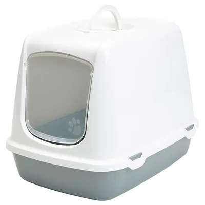 Savic Katzentoilette Oscar - hellgrau / weiss