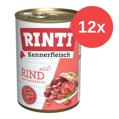 Sparpaket RINTI Kennerfleisch 12 x 400 g Rind-Mix (Rind, Pansen)