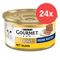 Gourmet Gold Mousse e Paté 24 x 85 g Umido per gatto Mix di Pesce: Tonno + Merluzzo e carote