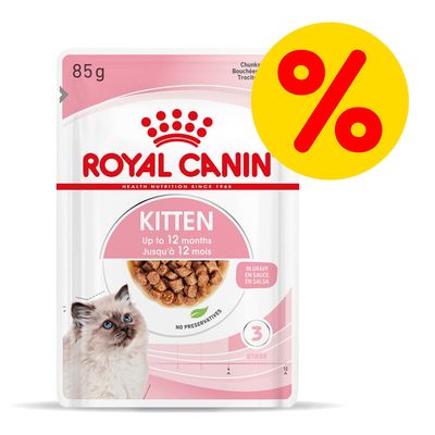 Mix-Sparpaket Royal Canin Kitten 48 x 85 g Soße & Mousse