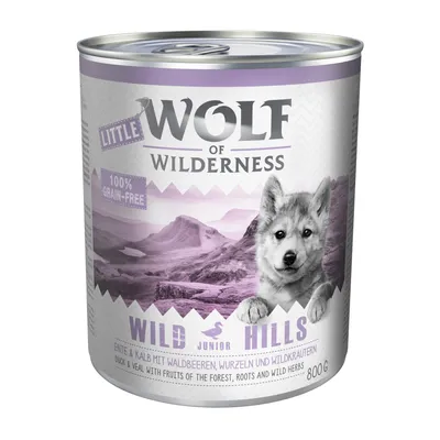 Wolf of Wilderness Junior 6 x 800 g umido per cane - Stony Creek - Pollame con manzo