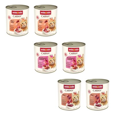 animonda Carny Adult 6 x 800 г вариации с говеждо