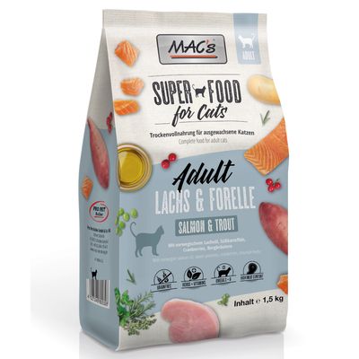MAC's Superfood for Cats Adult Somon & păstrăv 2 x 1,5 kg