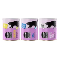 Výhodné balenie Cosma snackies XXL kúsky Maxi Tube - miešané balenie 1 x kuracie + 1x tuniak + 1x biela ryba (490 g)