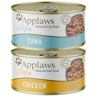 Ekonomipack: Applaws Kitten 24 x 70 g - Mixpack: Kyckling + Tonfisk