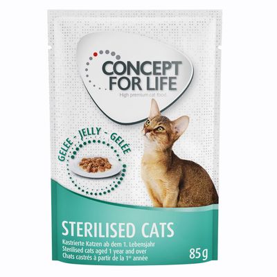Concept for Life Sterilised Cats Kylling - FORBEDRET OPSKRIFT! Supplement: 12 x 85 g Concept for Life Sterilised Cats i gelé