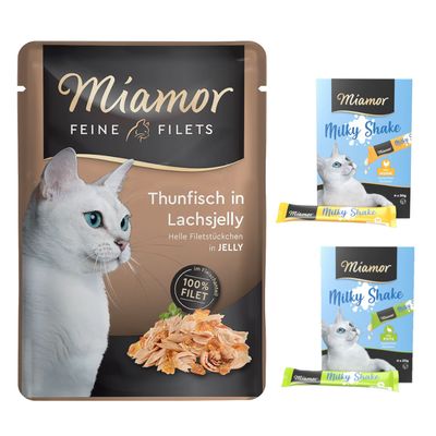 Miamor: Feine Filets, 24 x 100 g + Milky Shake: indyk, 4 x 20 g i kurczak, 4 x 20 g gratis!