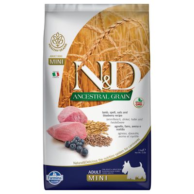 N&D Low Grain Adult Mini агнешко и боровинки 7 кг