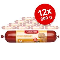Fleischeslust pollame pregiato, alimento completo con patata dolce, mirtilli e camomilla. Confezione: 12x 800g, 100% carne fresca lavorata.