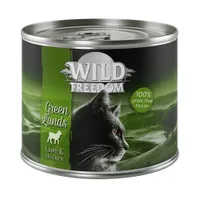 Wild Freedom Pachet de testare: 400 g hrană uscată + 6 x 200 g hrană umedă - Green Lands Miel + Pachet mixt