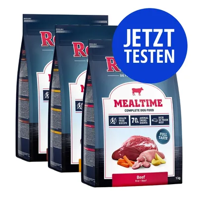 Mealtime Complete Dog Food, Rind, 1kg. Grain Free Recipe, 70% tierische Zutaten, reich an frischem Rindfleisch. Jetzt testen.