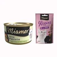 Boîtes Miamor 12 x 85 g + Friandises Miamor Kissies canard 50 g offertes ! - Lapin
