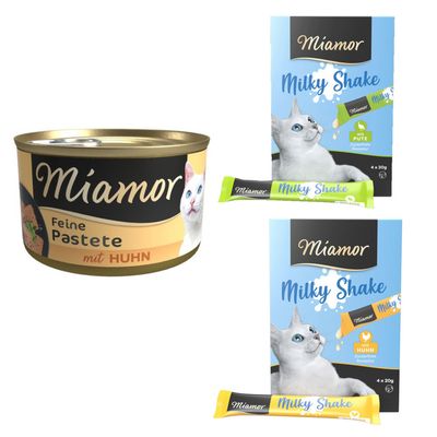 Miamor Pastete, 24 x 85 g + Miamor Milky Shake: indyk, 4 x 20 g i kurczak, 4 x 20 g gratis!