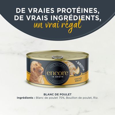 Encore 12 x 156 g boîtes pour chien - blanc de poulet et riz