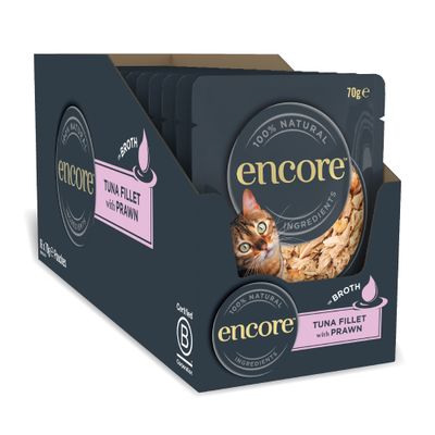 Encore Cat, karma mokra w saszetkach, 16 x 70 g - Tuńczyk i krewetki