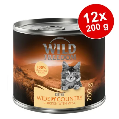 Sparpaket Wild Freedom Kitten 12 x 200 g - Wide Country - Kalb & Huhn