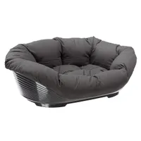  Set aus Ferplast Korb Siesta Deluxe  mit Überzug Sofà - Anthrazit - Set Größe 12: Korb + Überzug + Füße